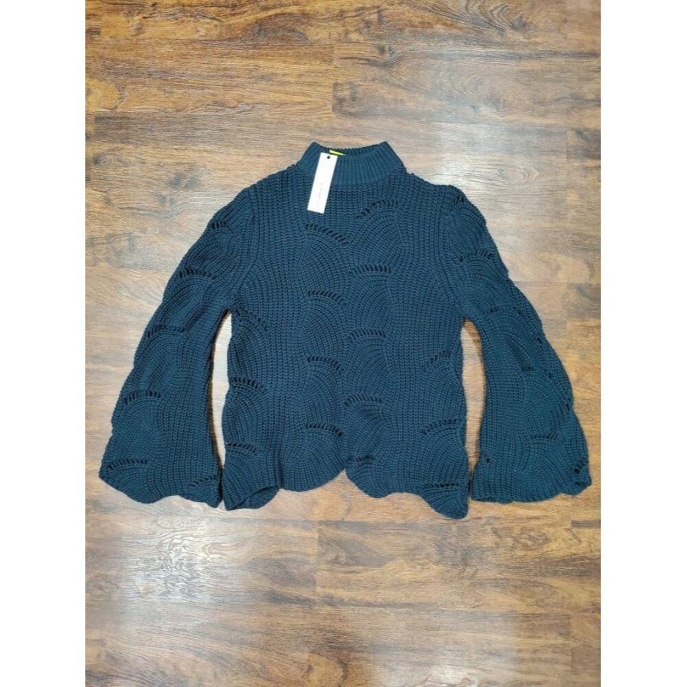 NWT 525 America Long Sleeve Mock Neck Knit Sweater Blue Women's Size Medium - Picture 3 of 7